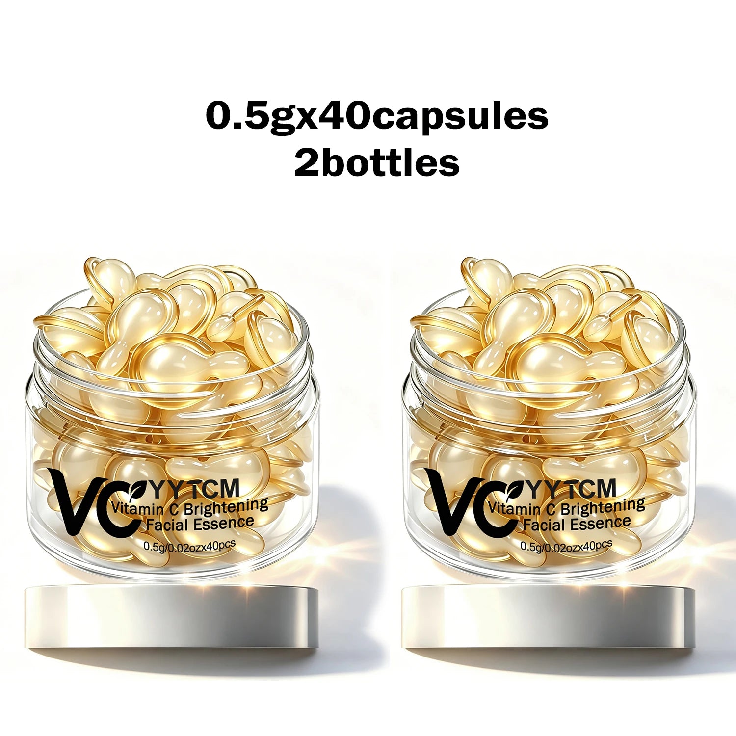 Vitamin C Facial Serum, Moisturizing and Brightening, Firming the Skin, Contains Vitamin E, Retinol, Hyaluronic Acid Facial Skin Care Serum, 18 Capsules/30 Capsules/40 Capsules/50 Capsules/60 Capsules/80 Capsules/100 Capsules