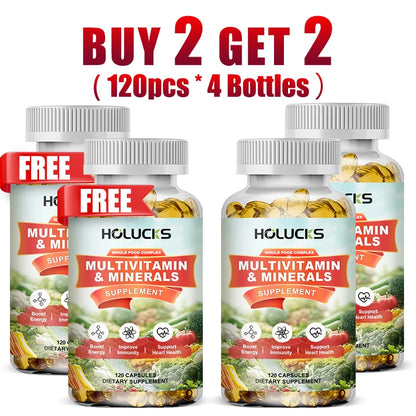 HOLUCKS Multivitamins &amp; Multiminerals Supplement with Methylated Vitamins Chelated Minerals for Energy, Focus &amp; Immune Health