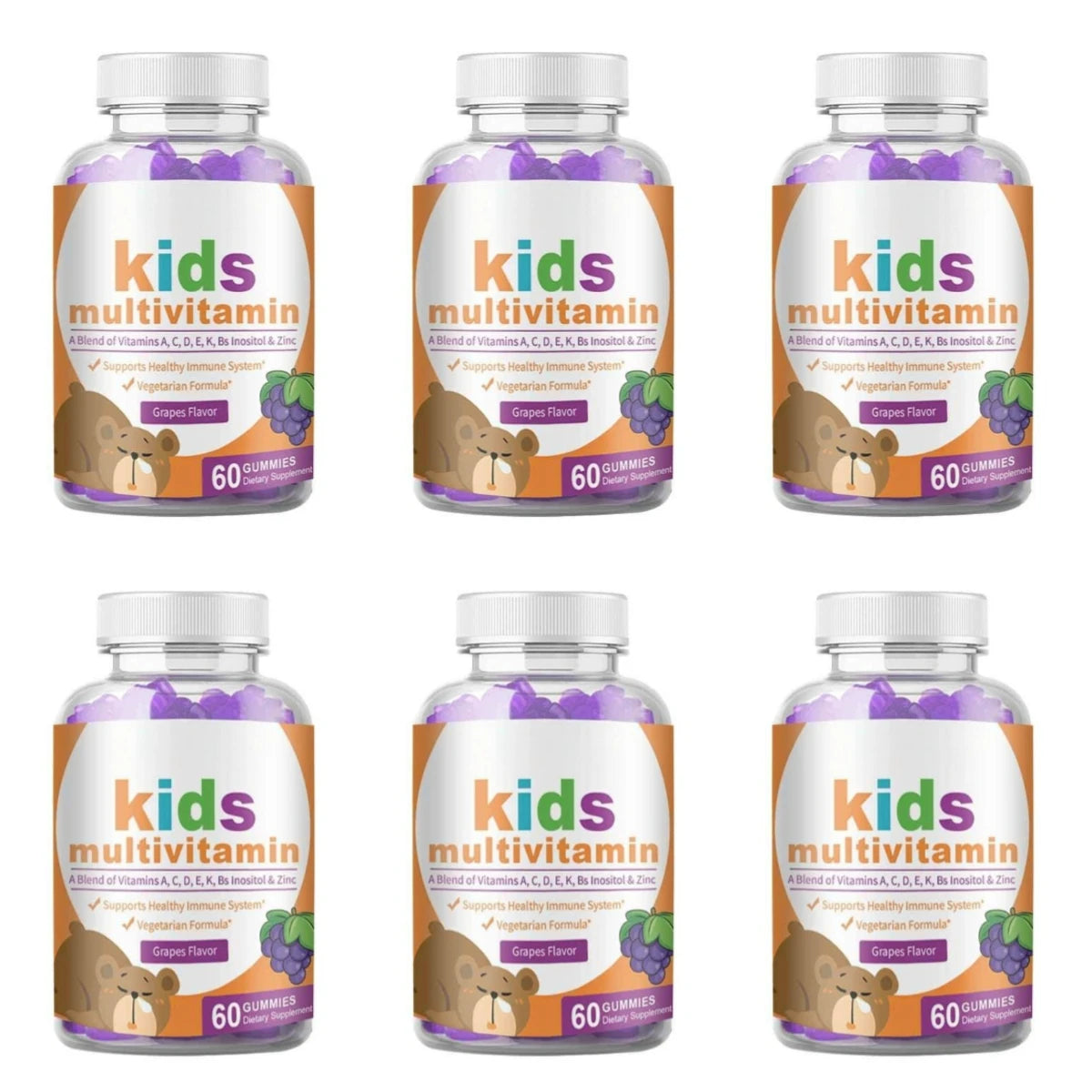 Multivitamin Gummies with Vitamins A C D3 E B6 B12 Biotin Folate Iodine Zinc Daily Wellness Chewable Supplement 60 Gummies
