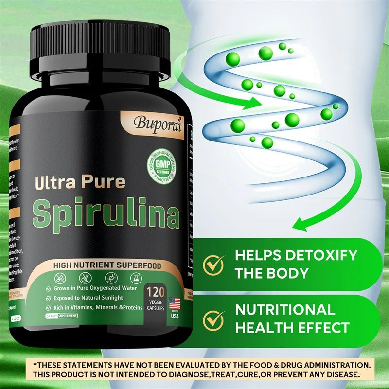 Organic Spirulina - Detoxification, Immune System, Cardiovascular, Antioxidant, Improve Digestive Health