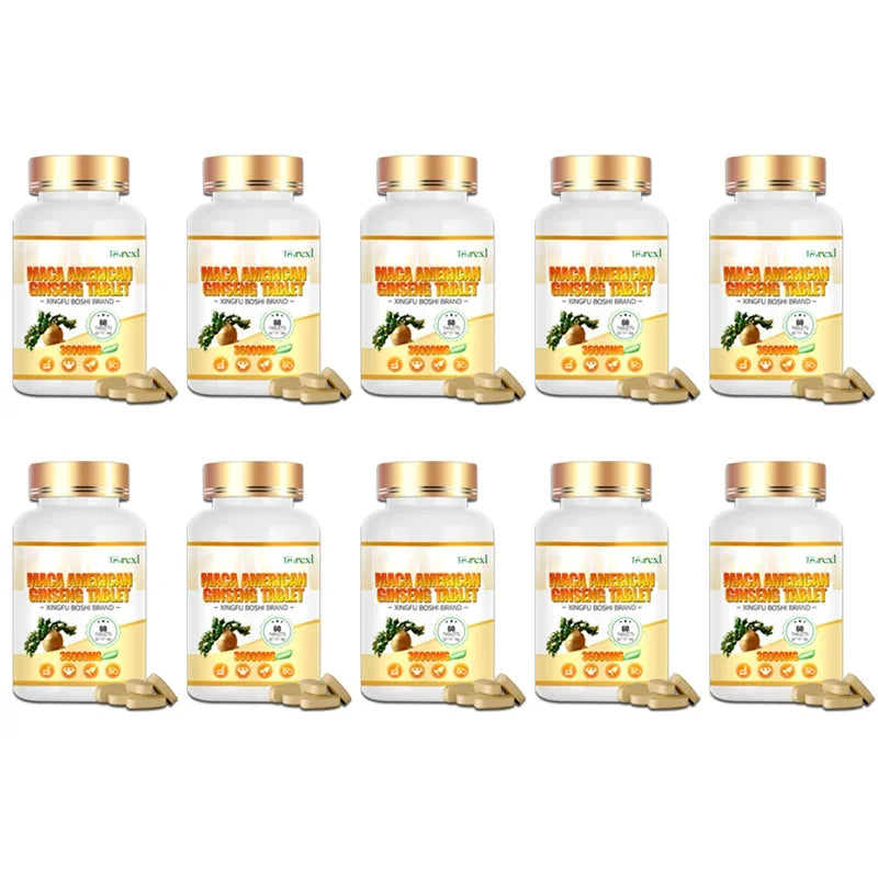 Organic Maca Root Powder with Ginseng Extract Supplement for Men and Women Health- Vegan,Potency enhancement Pills