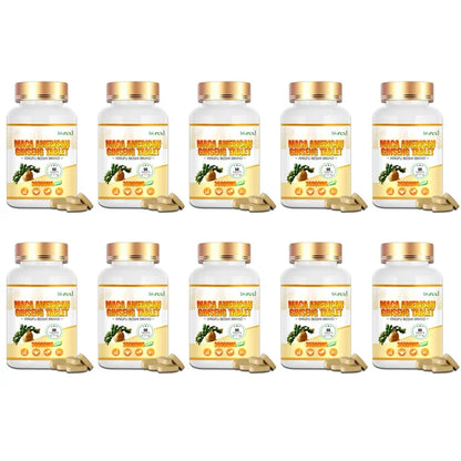 Organic Maca Root Powder with Ginseng Extract Supplement for Men and Women Health- Vegan,Potency enhancement Pills