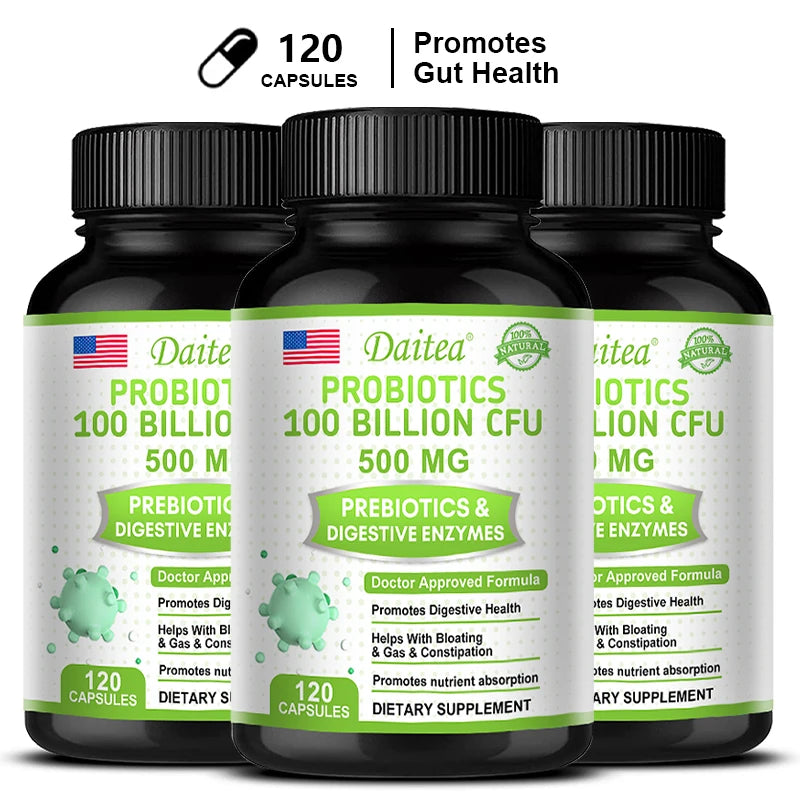 Probiotics 100 Billion CFU with Prebiotics &amp; Digestive Enzymes, Gut Health, Digestion, Bloating Relief &amp; Immune Support