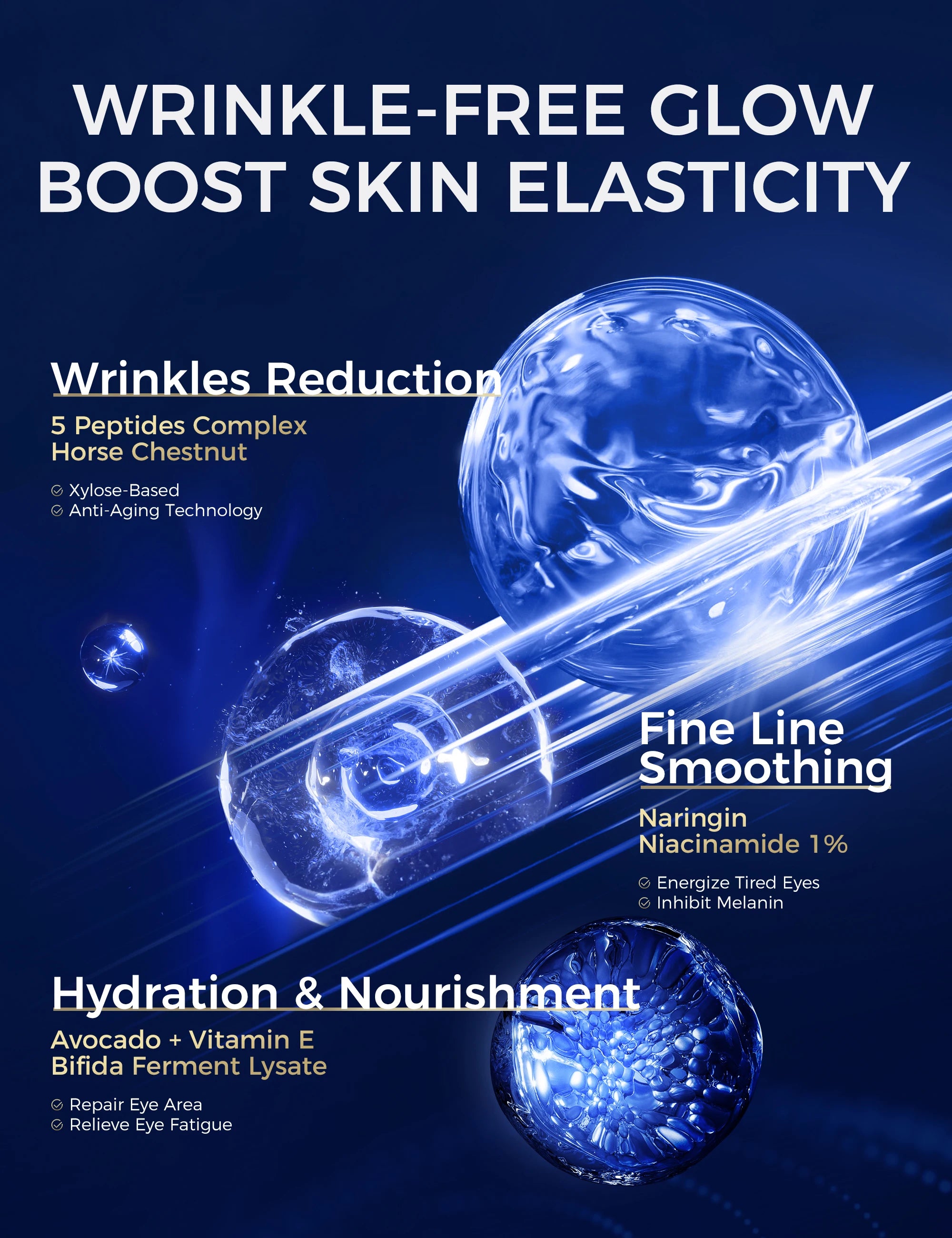 Eye Cream with Peptides &amp; Niacinamide – Reduces Fine Lines, Firms Eye Area, Brightens Dark Circles &amp; Hydrates
