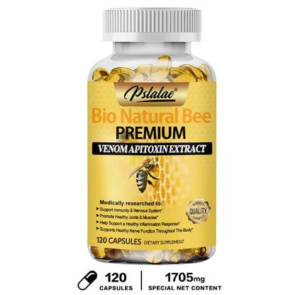 Natural Bee Capsules Enhance Immunity and Anti-oxidation, Effectively Relieve Joint Inflammation 120 Capsules Non-GMO