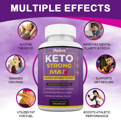Keto Capsules - Slimming Ketogenic Weight Loss Supplements - Men &amp; Women Fat Burning, Focus, Metabolism, Mood Improvement