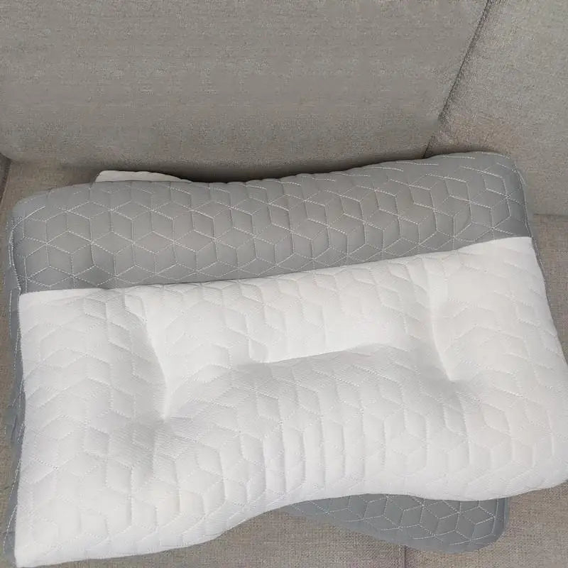 Cervical Support Sleep Aid Reverse Traction Zoned Design With Soy Fiber Knitted Core Home/Dorm Use Orthopedic Pillow