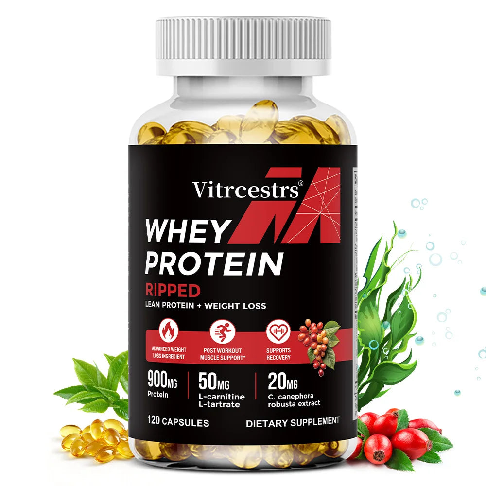 Whey Protein Capsules, 900mg Protein, Post‑Workout Recovery &amp; Muscle Support, Balanced Muscle Health, Immune Support
