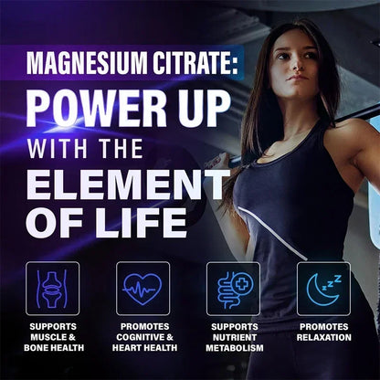 FULIMIKS Magnesium Citrate Supplement, Supports Muscle &amp; Bone Health, Relaxation, Cardiovascular Function, for Adults