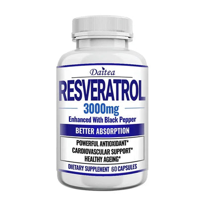 Resveratrol Supplement Capsules - Anti-Aging, Cardiovascular &amp; Joint Support, Skin Health
