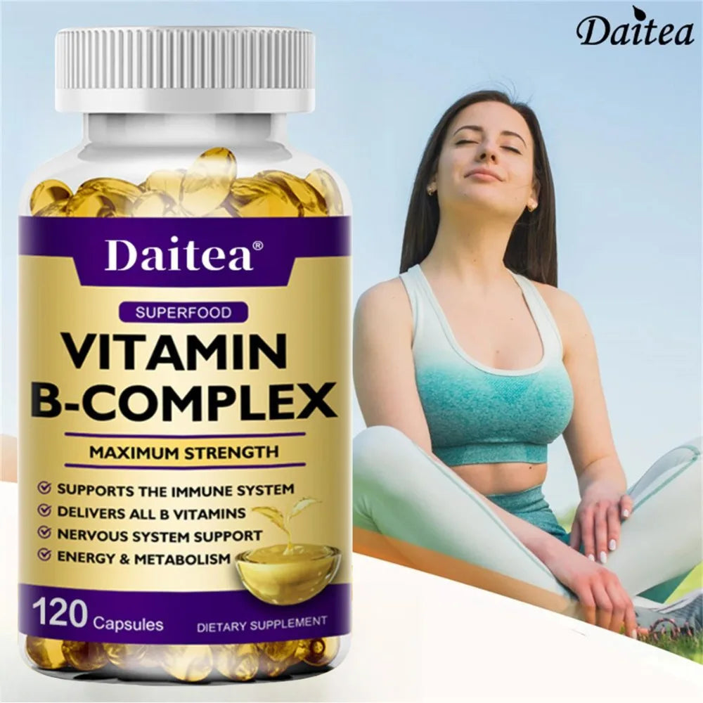 Vitamin B Complex - Immune Support Supplement, Promotes Brain Health and Nervous System, Boosts Energy and Improves Alertness