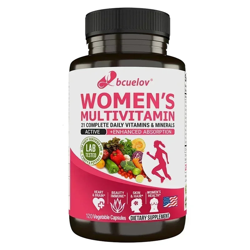 Women’s Multivitamin &amp; Mineral Capsules - Calcium Biotin Zinc, Vitamin A/C/D/E/K/B, Skin Hair Nail Bone Heart &amp; Immune Wellness