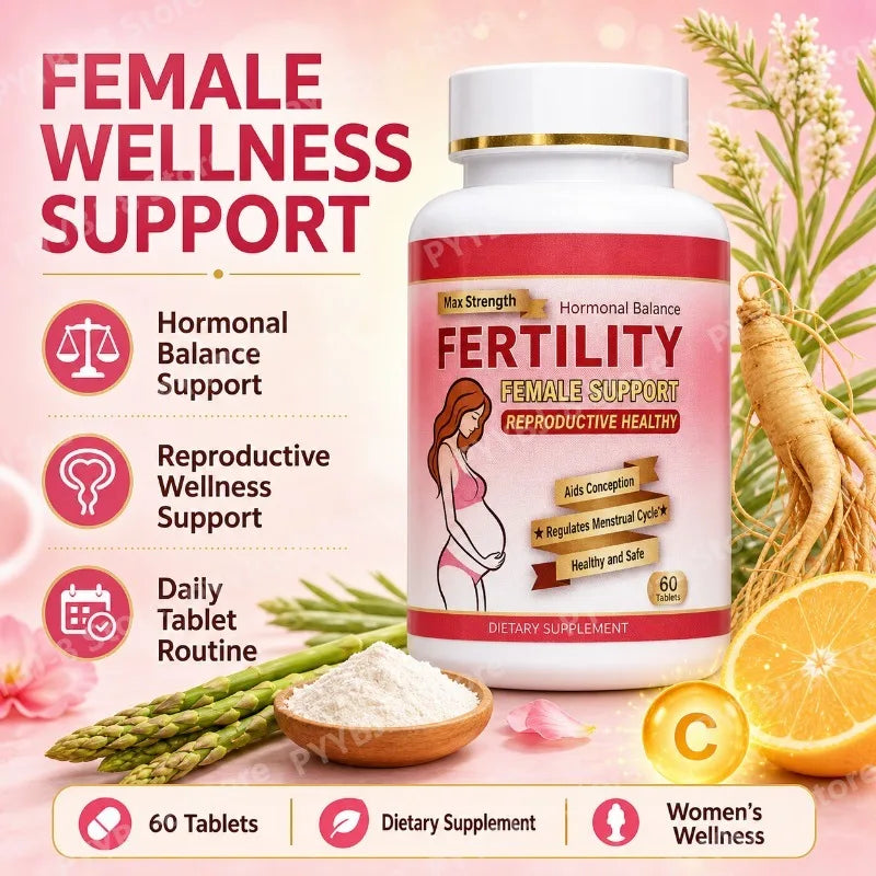 Female Fertility Vitamins for Women, Pre Pregnancy Prenatal Supplement for Prenatal Daily Routine, 60 Count Tablets