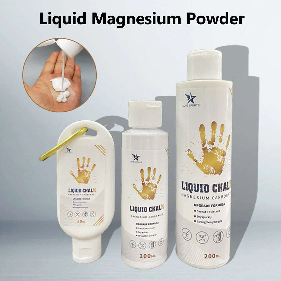 NEW 50/100/200ml Liquid Chalk Sports Magnesium Powder Fitness Weight Lifting Anti Slip Cream Grip Weight Lifting Climbing Gym
