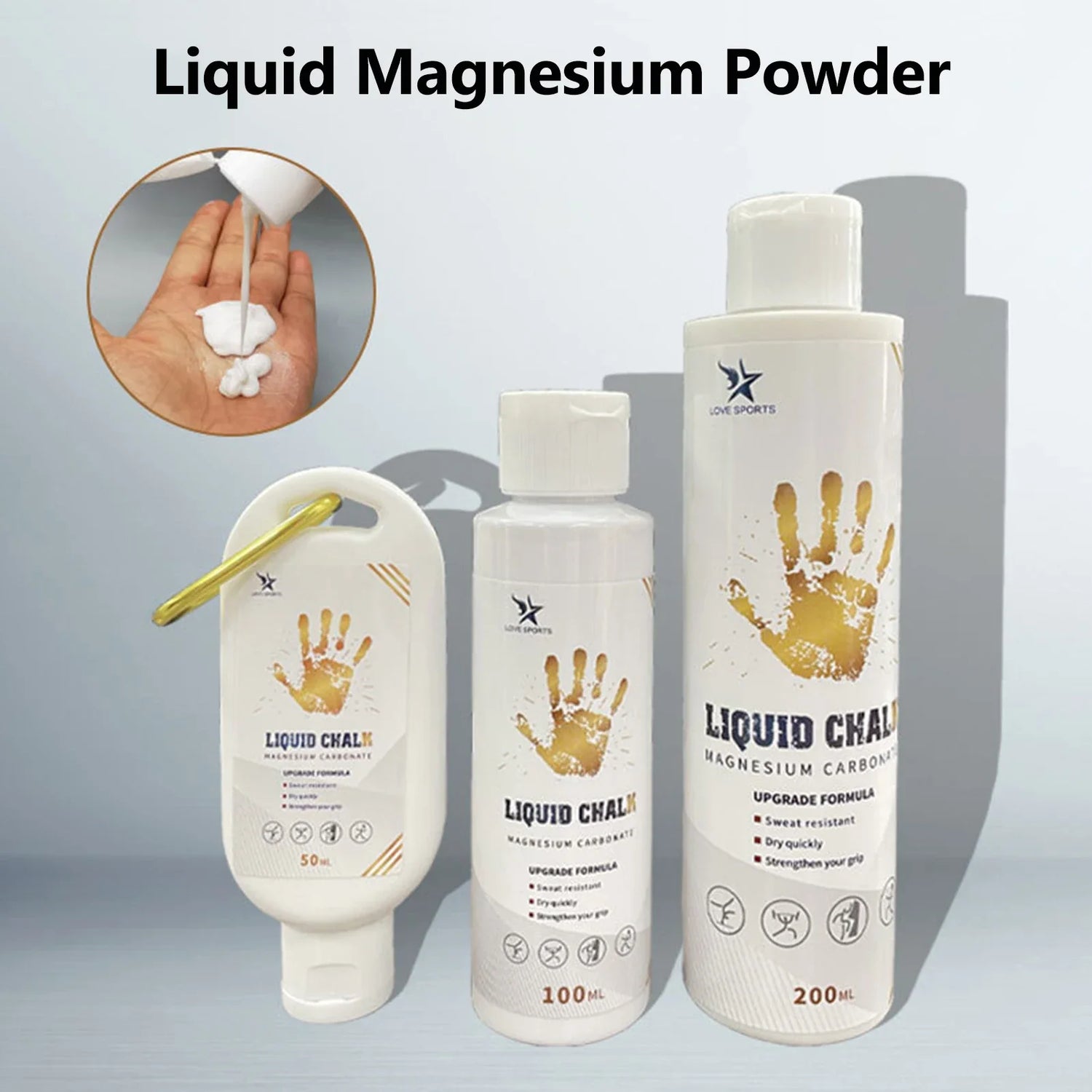 NEW 50/100/200ml Liquid Chalk Sports Magnesium Powder Fitness Weight Lifting Anti Slip Cream Grip Weight Lifting Climbing Gym