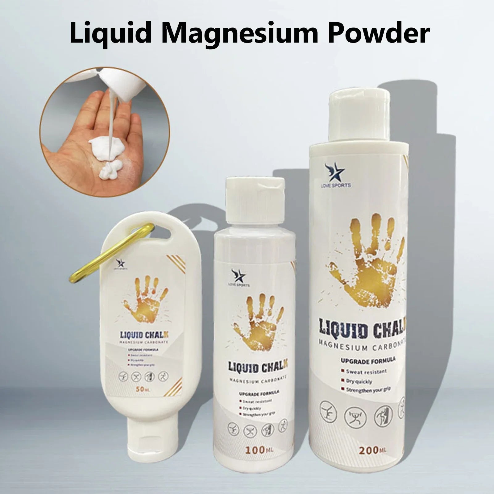 NEW 50/100/200ml Liquid Chalk Sports Magnesium Powder Fitness Weight Lifting Anti Slip Cream Grip Weight Lifting Climbing Gym