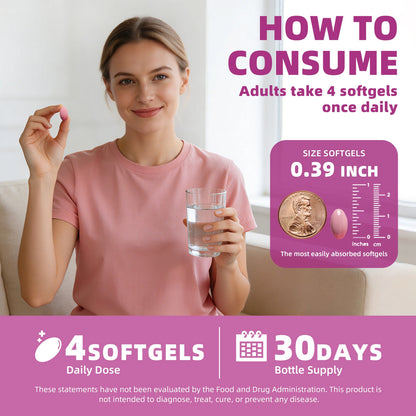 120PCS Inositol Capsule with Omega-3 Supports Ovarian Function,Hormone Balance,Fertility Supplements for Women