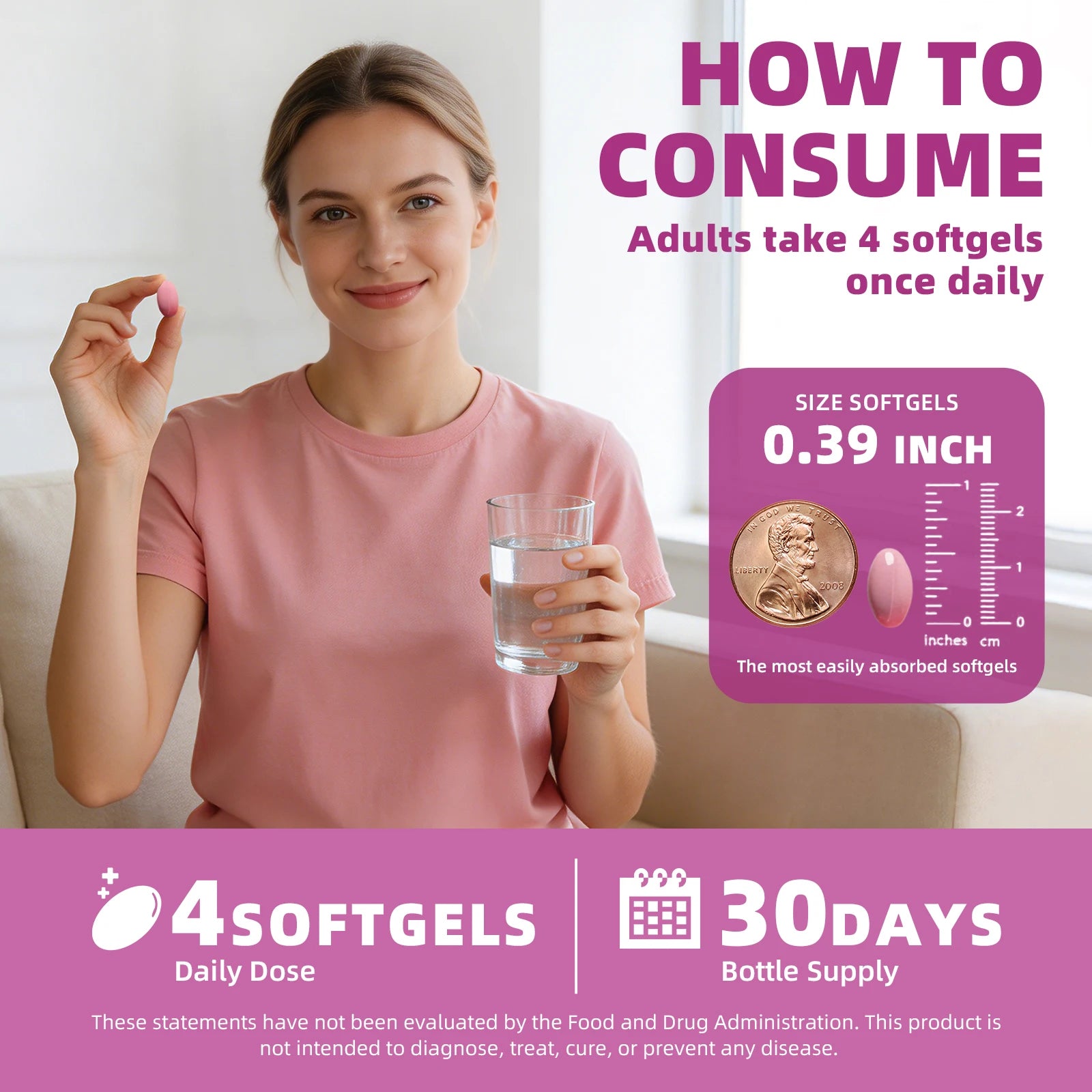 120PCS Inositol Capsule with Omega-3 Supports Ovarian Function,Hormone Balance,Fertility Supplements for Women