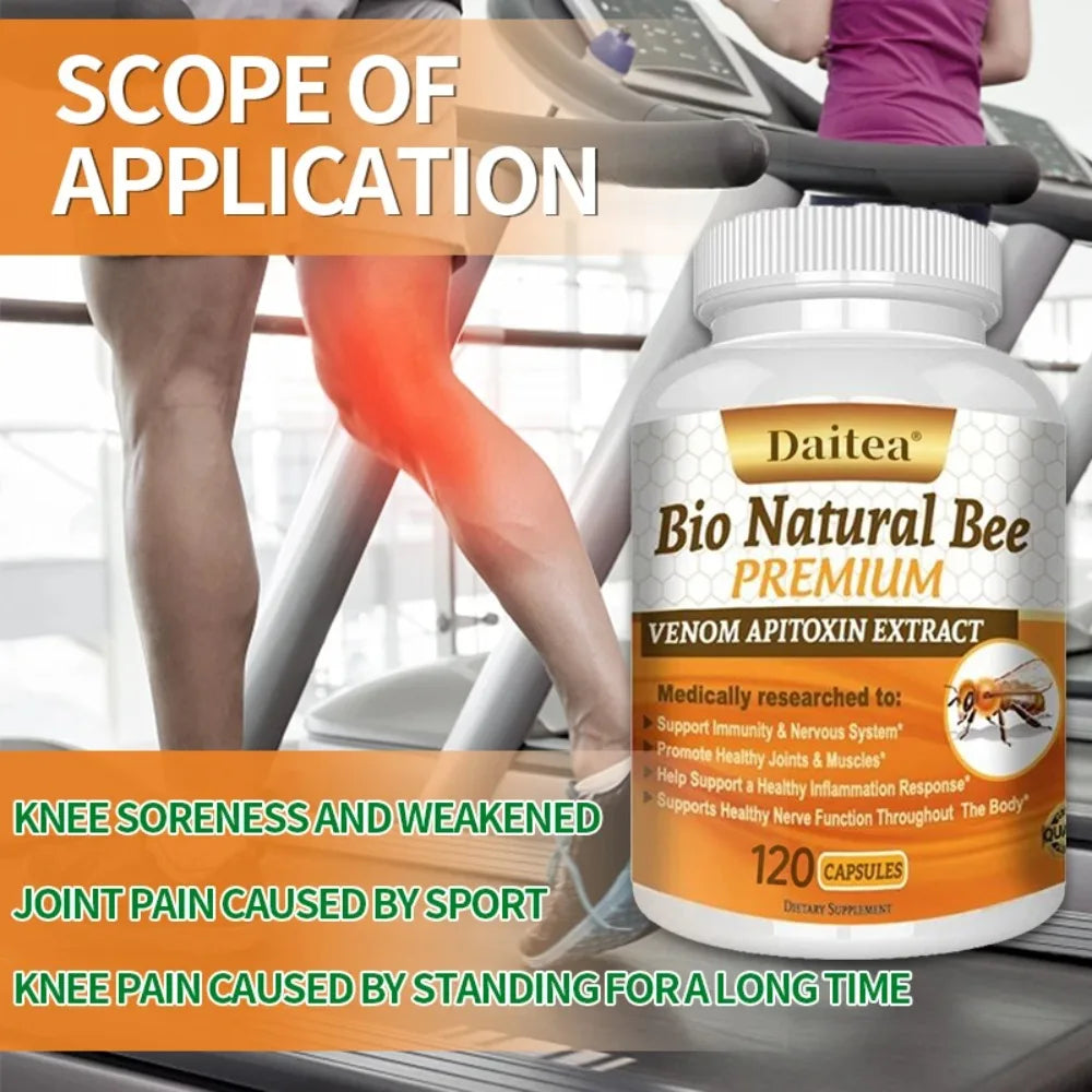 Natural BEE Venom Capsule for Immunity and Anti-oxidation - 120 Capsules - Non-GMO
