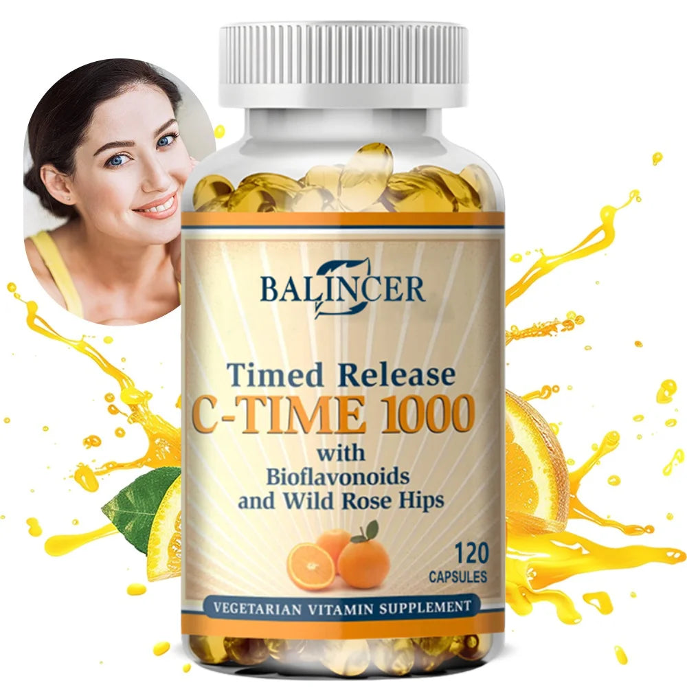 Vitamin C Capsules 1000mg, Antioxidant Support Immune Wellness, Collagen Synthesis, Skin &amp; Bone Joint Health, 30/60/120 Capsules