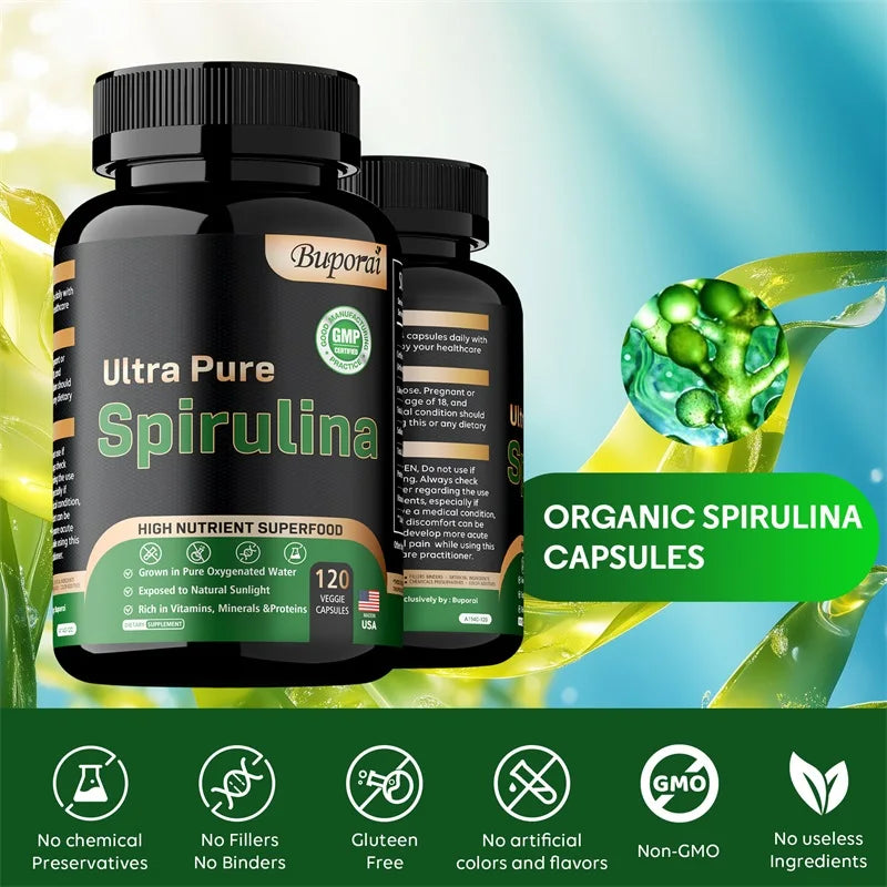 Organic Spirulina - Detoxification, Immune System, Cardiovascular, Antioxidant, Improve Digestive Health