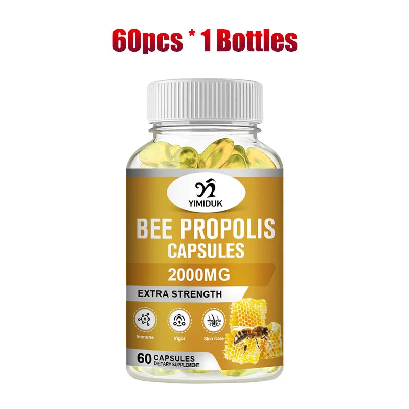Buy 2 Get 2 Free! Strong Bee Propolis Extract Capsules, for Sore Throat, Overall Skin Care, Immune System Booster, Non-GMO