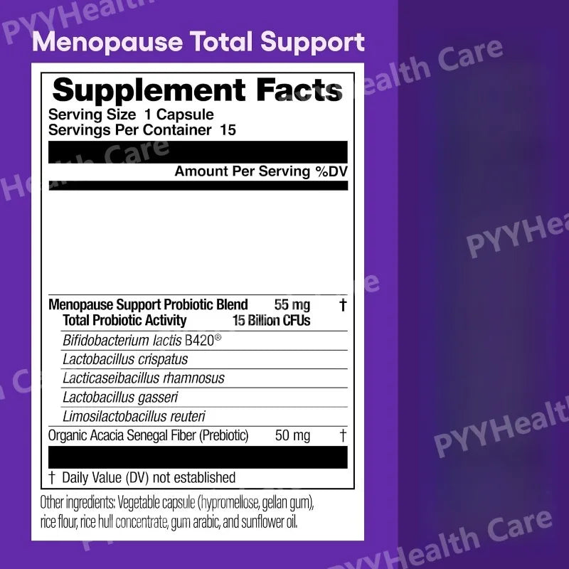 Menopause Probiotic Supports Hormone Balance, Hot Flashes, Night Sweats, Weight Management, Bloating &amp; Gut Health Resveratrol+