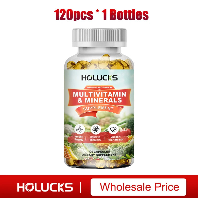 HOLUCKS Multivitamins &amp; Multiminerals Supplement with Methylated Vitamins Chelated Minerals for Energy, Focus &amp; Immune Health