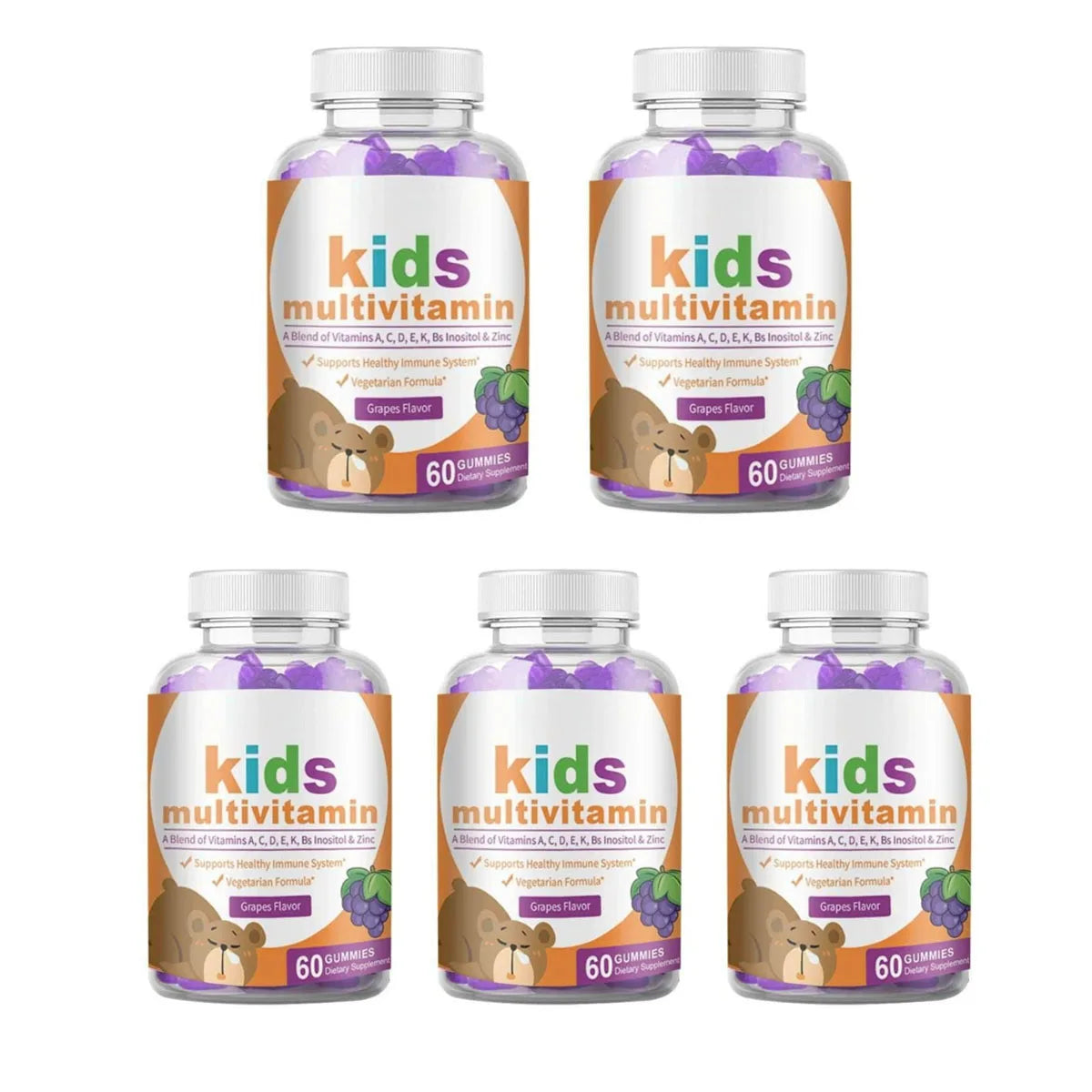 Multivitamin Gummies with Vitamins A C D3 E B6 B12 Biotin Folate Iodine Zinc Daily Wellness Chewable Supplement 60 Gummies
