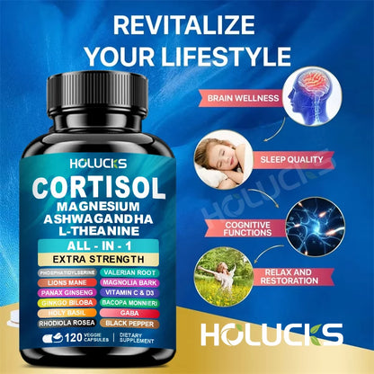 Corti-Soothe Supplement - Improve Sleep Quality, Promote Cortisol Balance, Support Adrenal Health, &amp; Relieve Fatigue -120 Pills