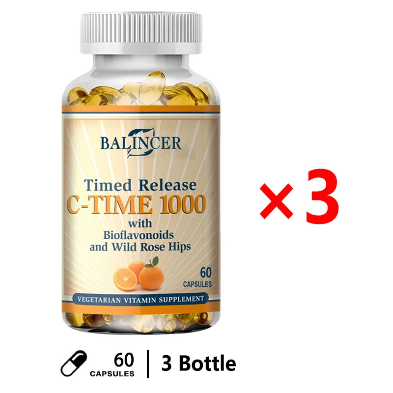 Vitamin C Capsules 1000mg, Antioxidant Support Immune Wellness, Collagen Synthesis, Skin &amp; Bone Joint Health, 30/60/120 Capsules