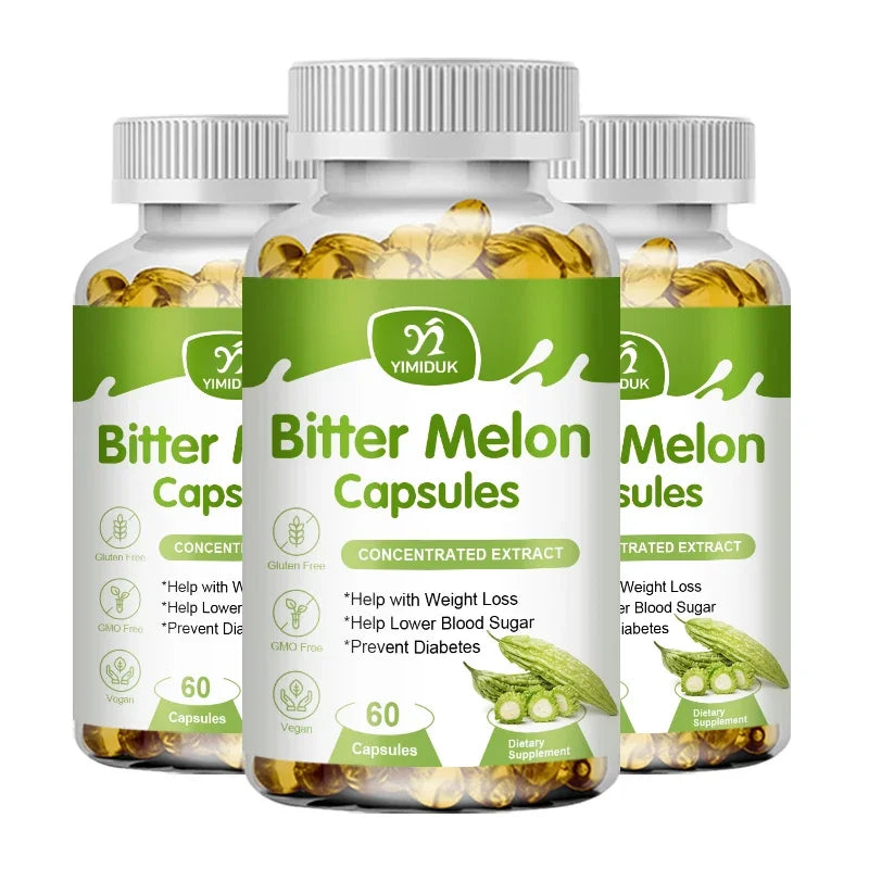 Natural Bitter Melon Extract Capsules Help Lower Blood Sugar, Prevent Heatstroke, And Supplement Daily Multivitamins To Burn Fat