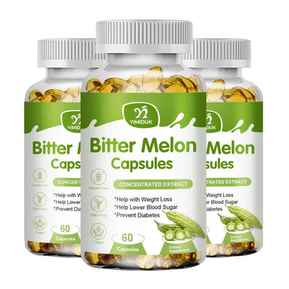 Natural Bitter Melon Extract Capsules Help Lower Blood Sugar, Prevent Heatstroke, And Supplement Daily Multivitamins To Burn Fat