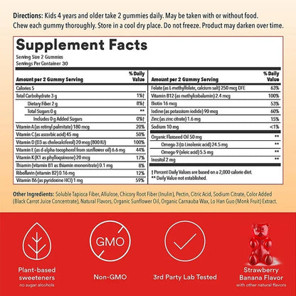 Kids Multivitamins Gummies - Boosts Immunity, Promotes Healthy Brain and Body Development, Provides Energy
