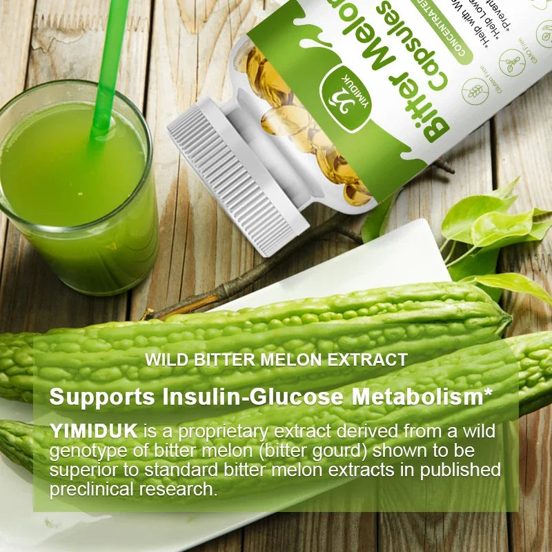 Natural Bitter Melon Extract Capsules Help Lower Blood Sugar, Prevent Heatstroke, And Supplement Daily Multivitamins To Burn Fat