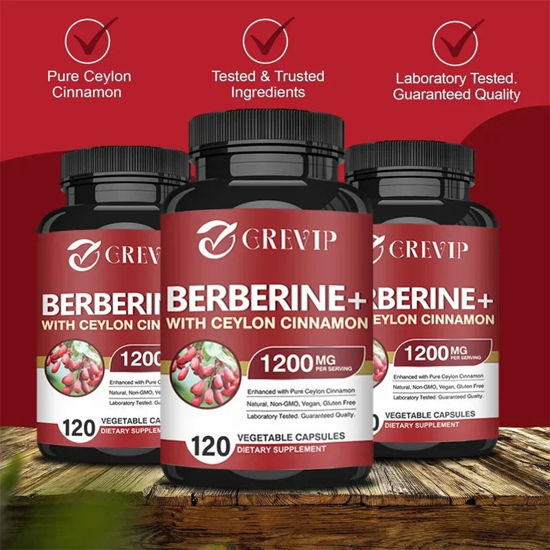 Berberine with Ceylon Cinnamon Supplement - Immune System, Cardiovascular &amp; Gastrointestinal Function