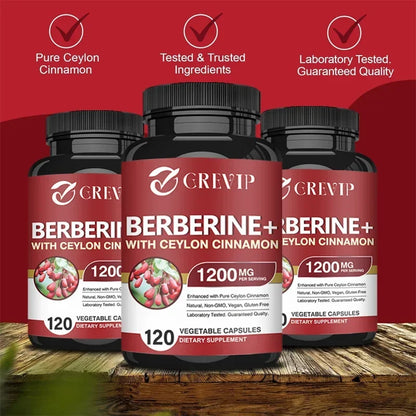 Berberine with Ceylon Cinnamon Supplement - Immune System, Cardiovascular &amp; Gastrointestinal Function
