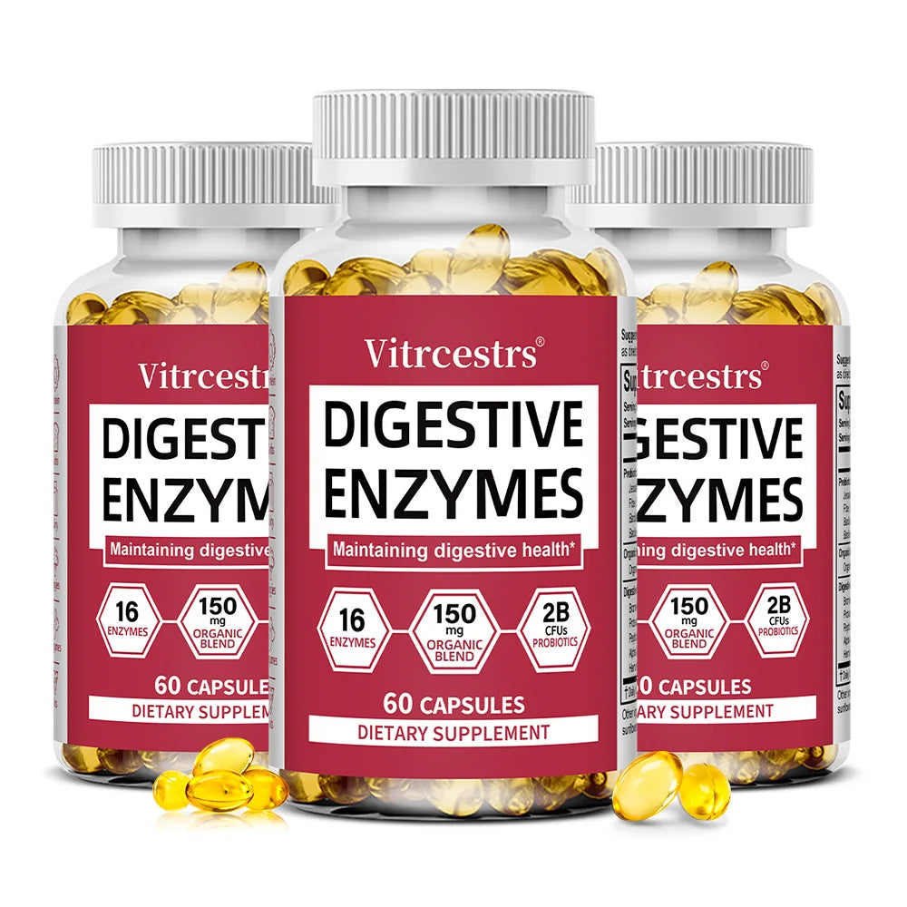 Digestive Enzymes Supplement - Digestion and Intestinal Health for Adults Men and Women, Promotes Nutrient Absorption