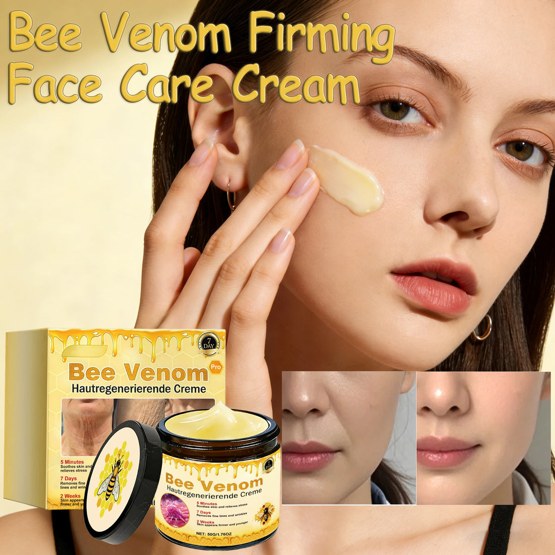 Bee Venom Cream Relieves Redness Repair Damage Skin Strengthens Skin Barrier Deep Moisturizing Skin Care Nourishing Body Cream