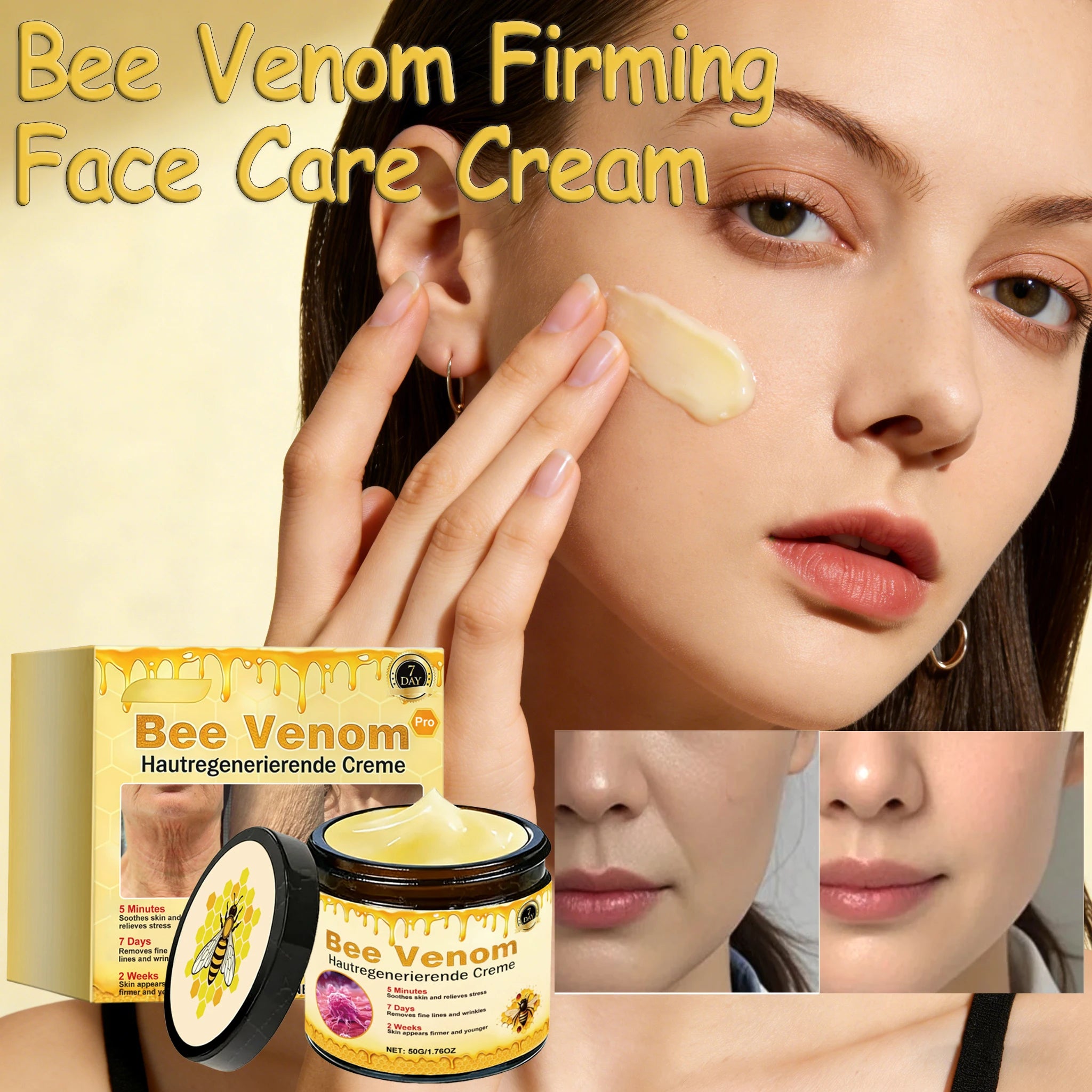 Bee Venom Cream Relieves Redness Repair Damage Skin Strengthens Skin Barrier Deep Moisturizing Skin Care Nourishing Body Cream