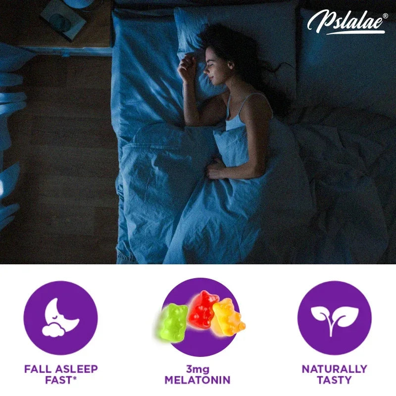 Melatonin Gummies Anxiety Stress Relief Help Sleep Save Insomnia Body Clock Adjustment for Adult