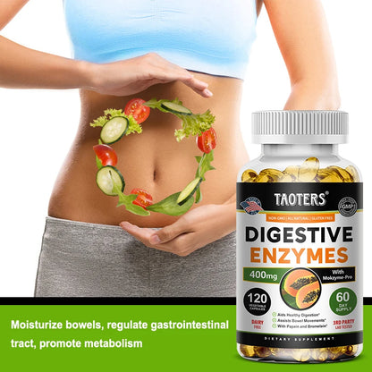 Digestive Enzymes Containing Papain and Bromelain Help Support Digestion,Improve Gut Health,Boost Metabolism,Improve Dull Skin