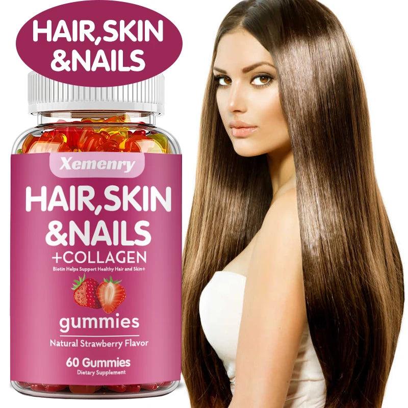 Hair, Skin &amp; Nails Gummies | Hair Vitamins for Men and Women | Biotin SupplementsSupplements