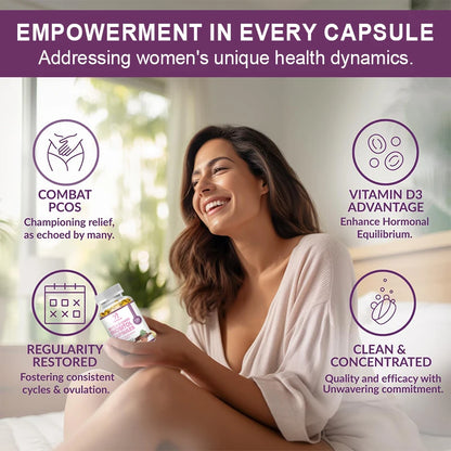 Myo-Inositol &amp; D-Chiro Inositol Capsule with Folate Supports Ovarian Function Hormone Balance Fertility Supplement Beauty Health