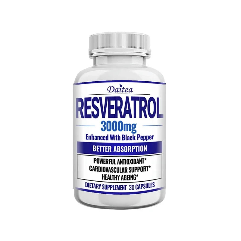 Resveratrol Supplement Capsules - Anti-Aging, Cardiovascular &amp; Joint Support, Skin Health