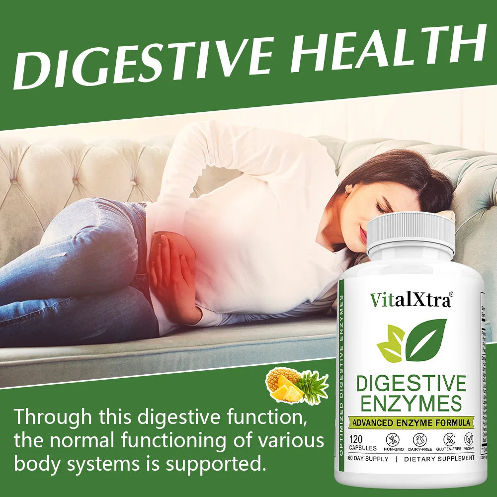 Healthy Gut &amp; Powerful Digestive Enzymes for Enhanced Digestion - 18 Enzymes To Maintain Gut and Digestive System Health