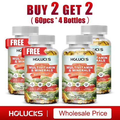 HOLUCKS Multivitamins &amp; Multiminerals Supplement with Methylated Vitamins Chelated Minerals for Energy, Focus &amp; Immune Health