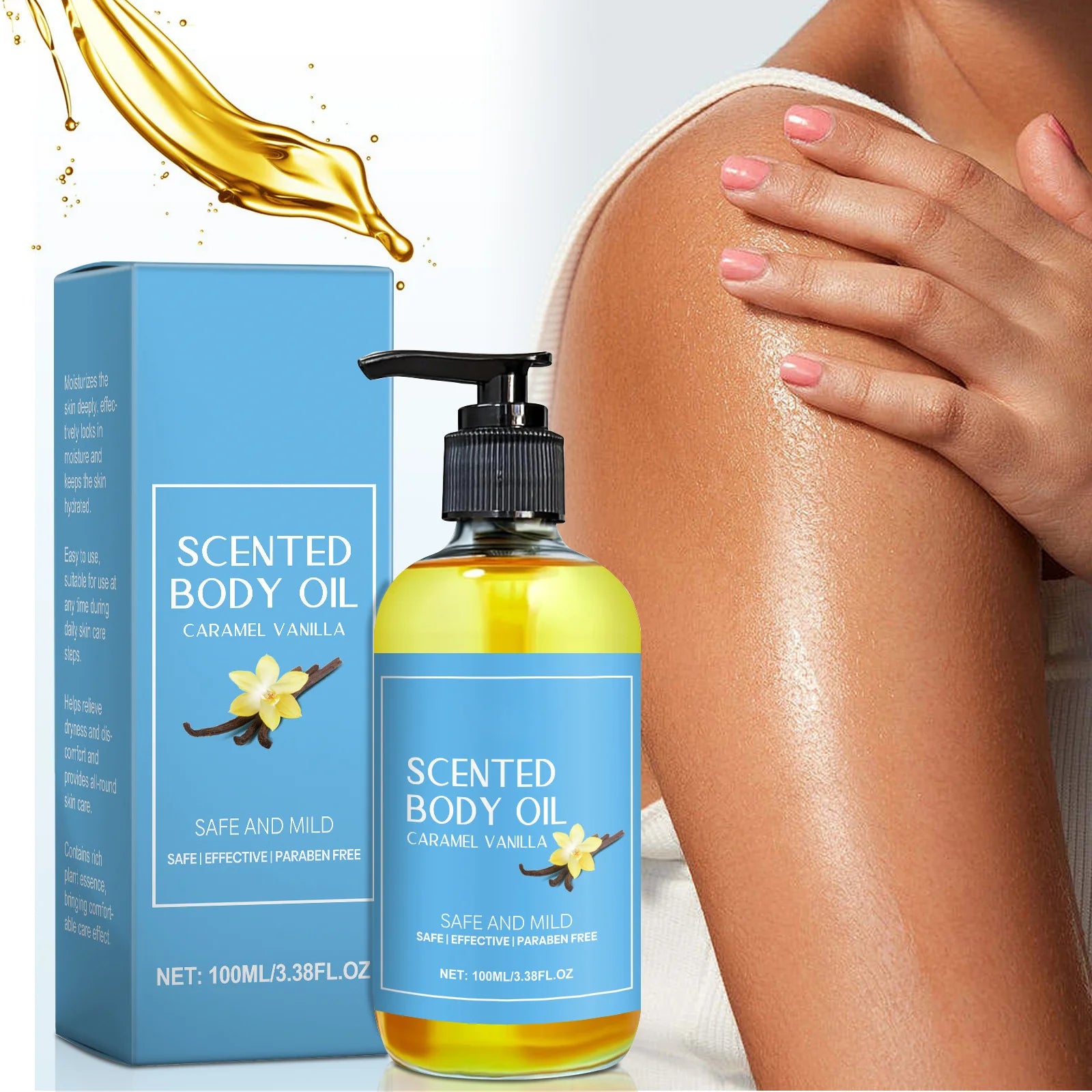 1-5pcs Stress Relief Body Oil with Vanilla - Deeply Moisturizes &amp; Soothes Muscles, Herbal Formula for Relaxing Bath &amp; Massage.