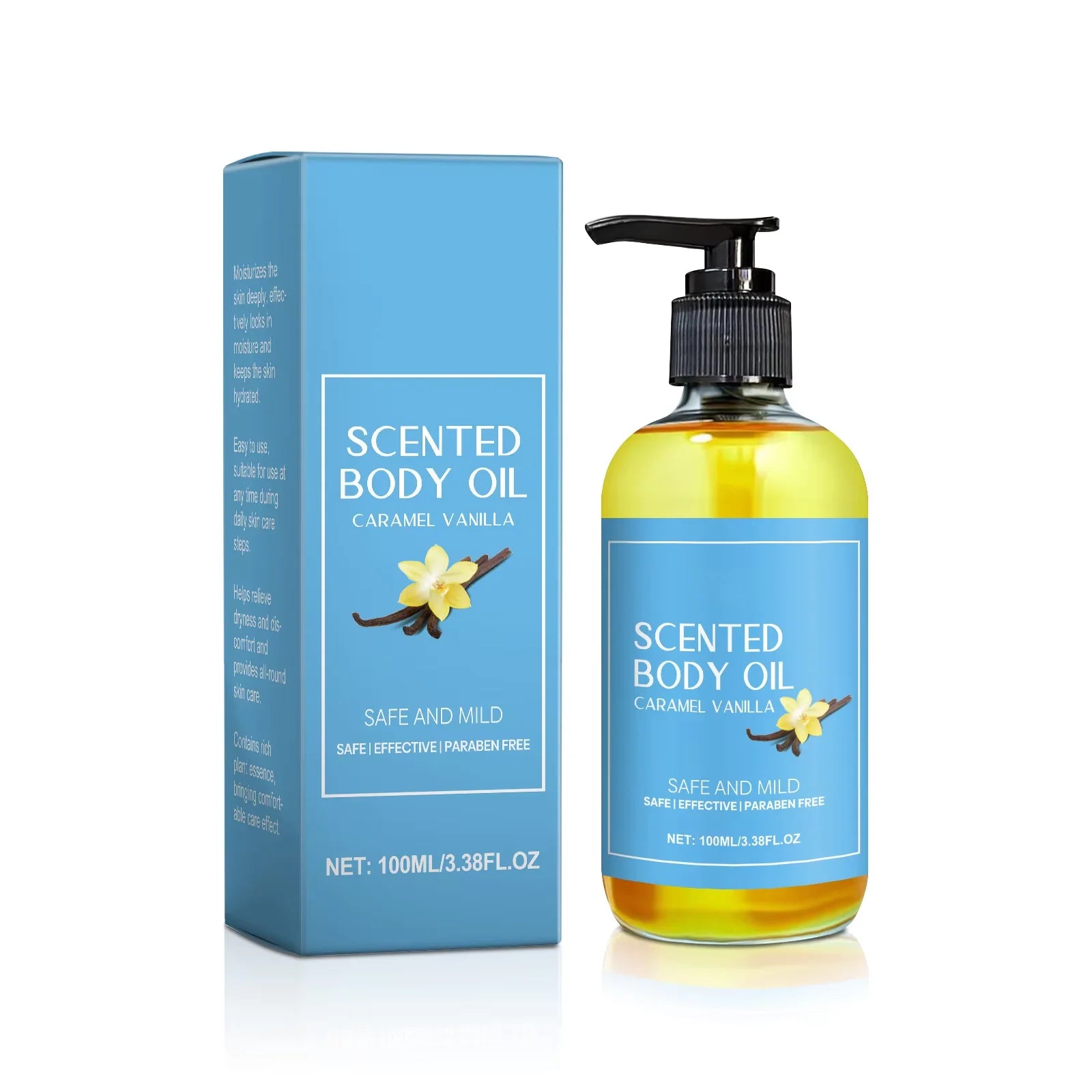 1-5pcs Stress Relief Body Oil with Vanilla - Deeply Moisturizes &amp; Soothes Muscles, Herbal Formula for Relaxing Bath &amp; Massage.