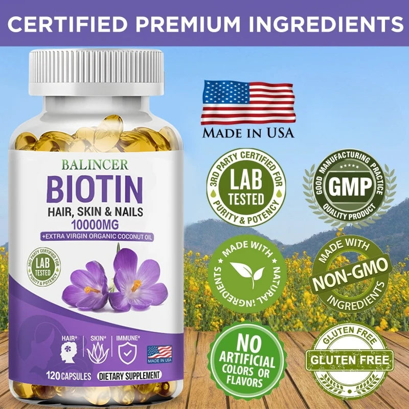 Balancer biotin supplement supports healthy hair, skin and nails, and a healthy immune system